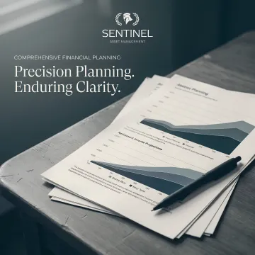 Detailed financial planning documents showing integrated retirement income and estate planning strategies