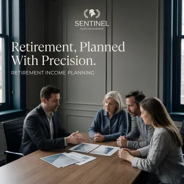 Financial advisor presenting retirement planning strategy to family