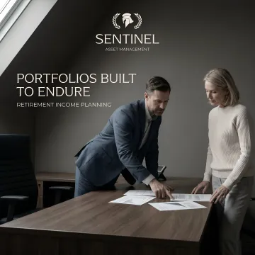 Wealth manager presenting comprehensive retirement financial plan to private client