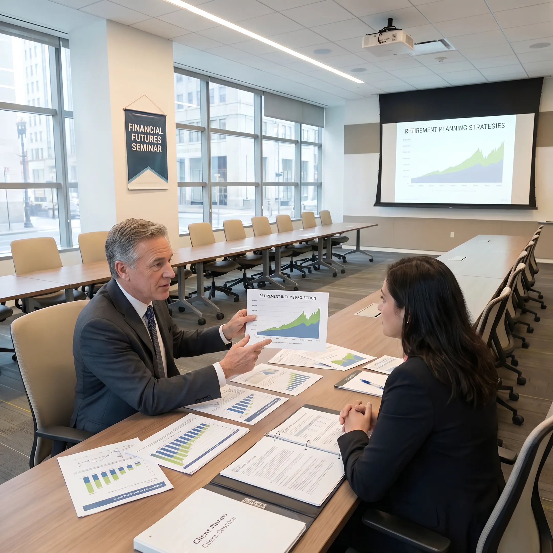Advisor explaining a financial plan