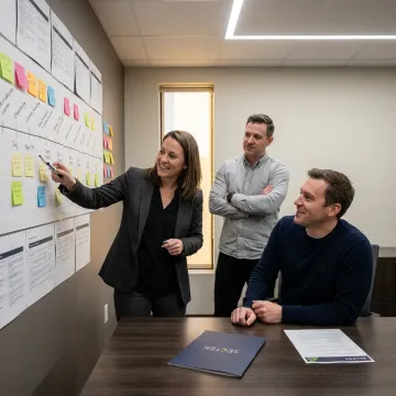 Consultants planning a project roadmap