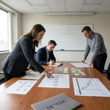 Technology consultants planning a digital transformation roadmap
