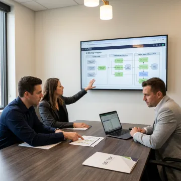 Consultants planning an AI implementation roadmap