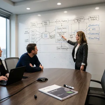 Team planning a data pipeline workflow