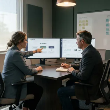 Consultants planning intelligent automation workflows