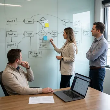 Consultants mapping AI agent implementation steps