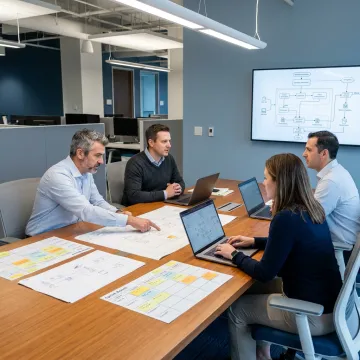 Digital platform engineering team planning modern systems