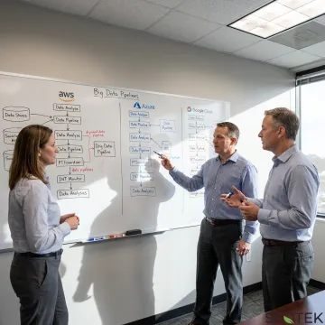 Consultants planning a data modernization process
