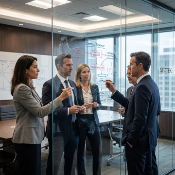 Leadership team planning digital transformation roadmap