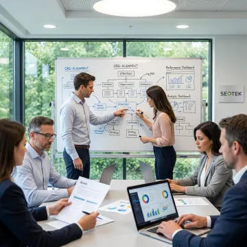 Consultants leading business strategy workshop