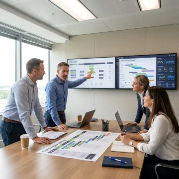 Technology consultants planning digital transformation strategy