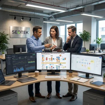 Google Cloud consulting team reviewing dashboards