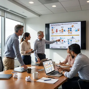 Team reviewing integration dashboards