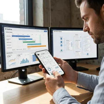 Analytics team reviewing dashboard roadmap