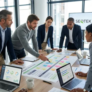 Project team reviewing delivery roadmap