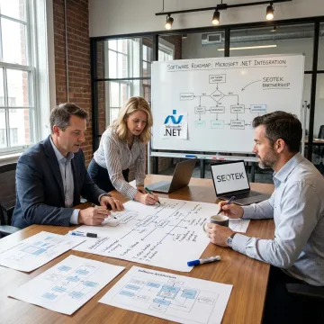 Consultants planning a software strategy roadmap