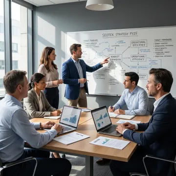 Consultants guiding a business strategy workshop