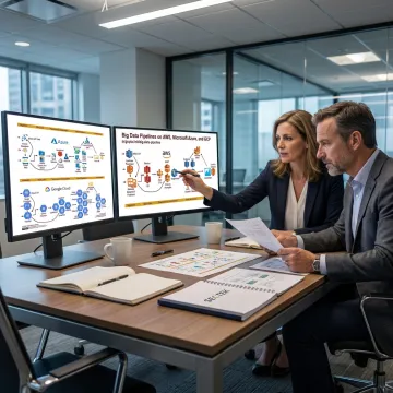 Application modernization consultants reviewing cloud architecture