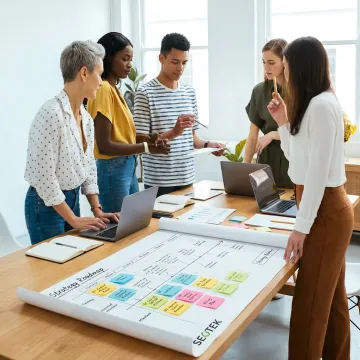 Purpose-driven consultants collaborating on strategy