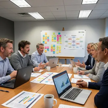 Consultants leading a transformation planning session