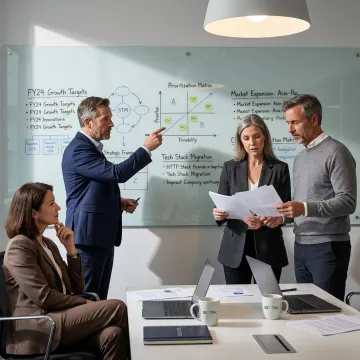 Leadership team in consulting session
