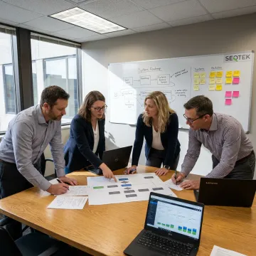 consultants reviewing systems roadmap