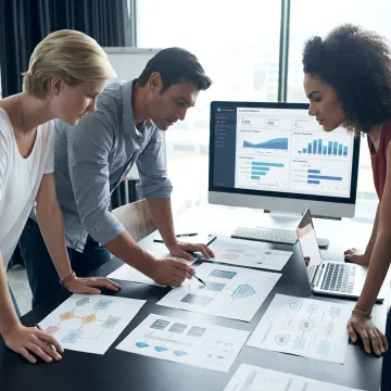 Consultants mapping automation workflow
