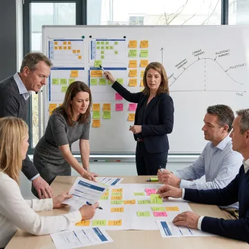 Consultants facilitating a leadership culture workshop