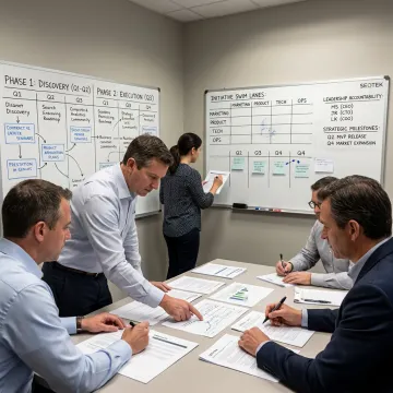 Consultants leading a strategy execution planning session