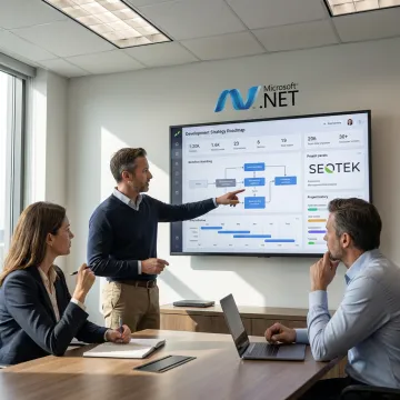 Development consulting team planning strategy and technology roadmap