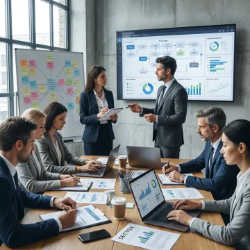 Consulting team mapping business strategy