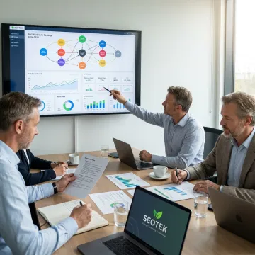 Consultants reviewing assessment strategy with executives