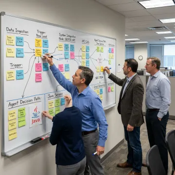 Consultants mapping intelligent automation process