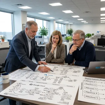 Consultants planning enterprise application architecture