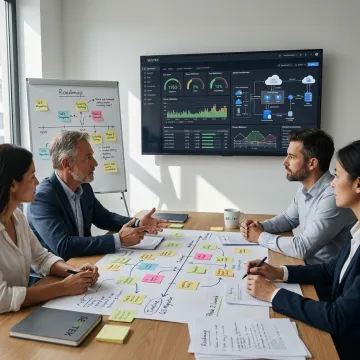 Consultants mapping a data strategy roadmap