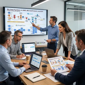 Consultants mapping a data analytics strategy