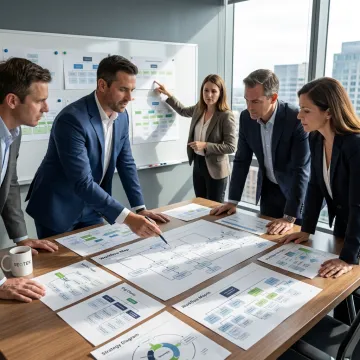 Organization design consultants leading strategy workshop