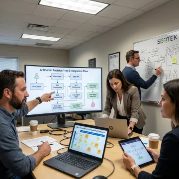 Team planning an AI chatbot workflow