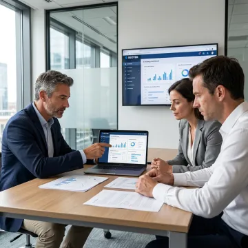 Data and AI consultants reviewing analytics