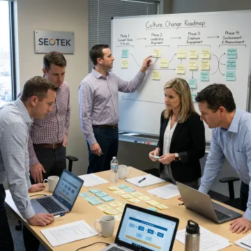 Consultants facilitating organizational change process