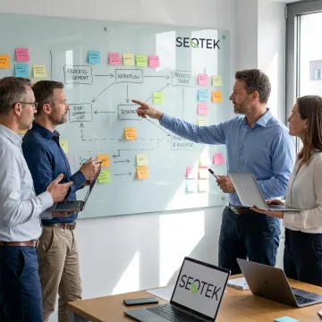 Consultants mapping process improvement steps