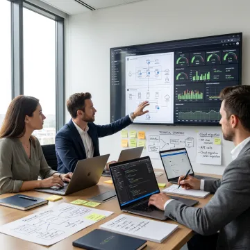 IT consultants collaborating on business technology strategy