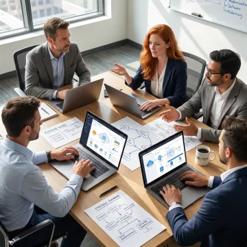 Technology consultants planning digital transformation