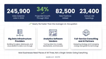 Three-tier data science market breakdown of infrastructure software and consulting providers