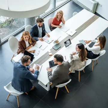 Data and AI consultants reviewing analytics