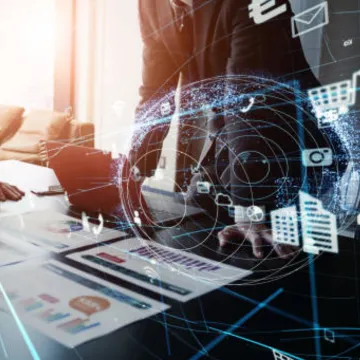AI strategy consultants working with data dashboards