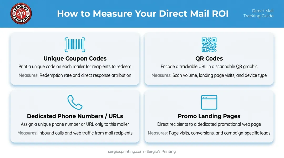 Four direct mail ROI tracking methods for restaurant campaigns with measurement tools
