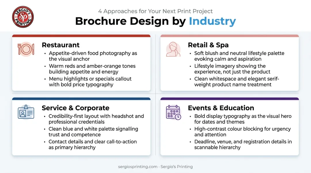 Service business brochure design priorities credibility structure and format breakdown