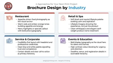 Service business brochure design priorities credibility structure and format breakdown