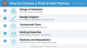 Five key criteria checklist for choosing outsourced printing and mailing partner